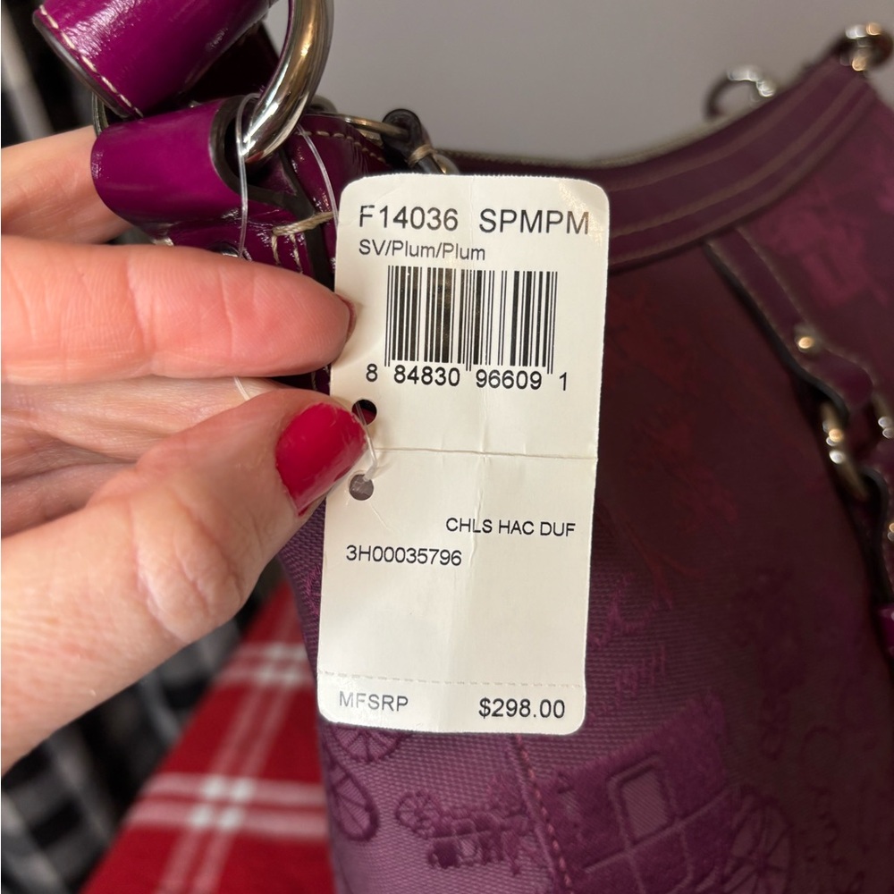 Coach Chelsea Horse & Carriage Shoulder Bag in Plum NWT 2008 - Picture 5 of 7